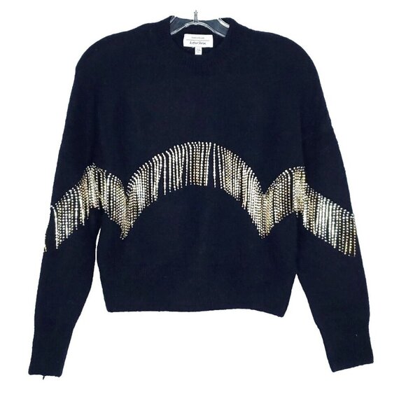Paris Atelier Sweaters - Elegant Black Sweater with Gold Accents